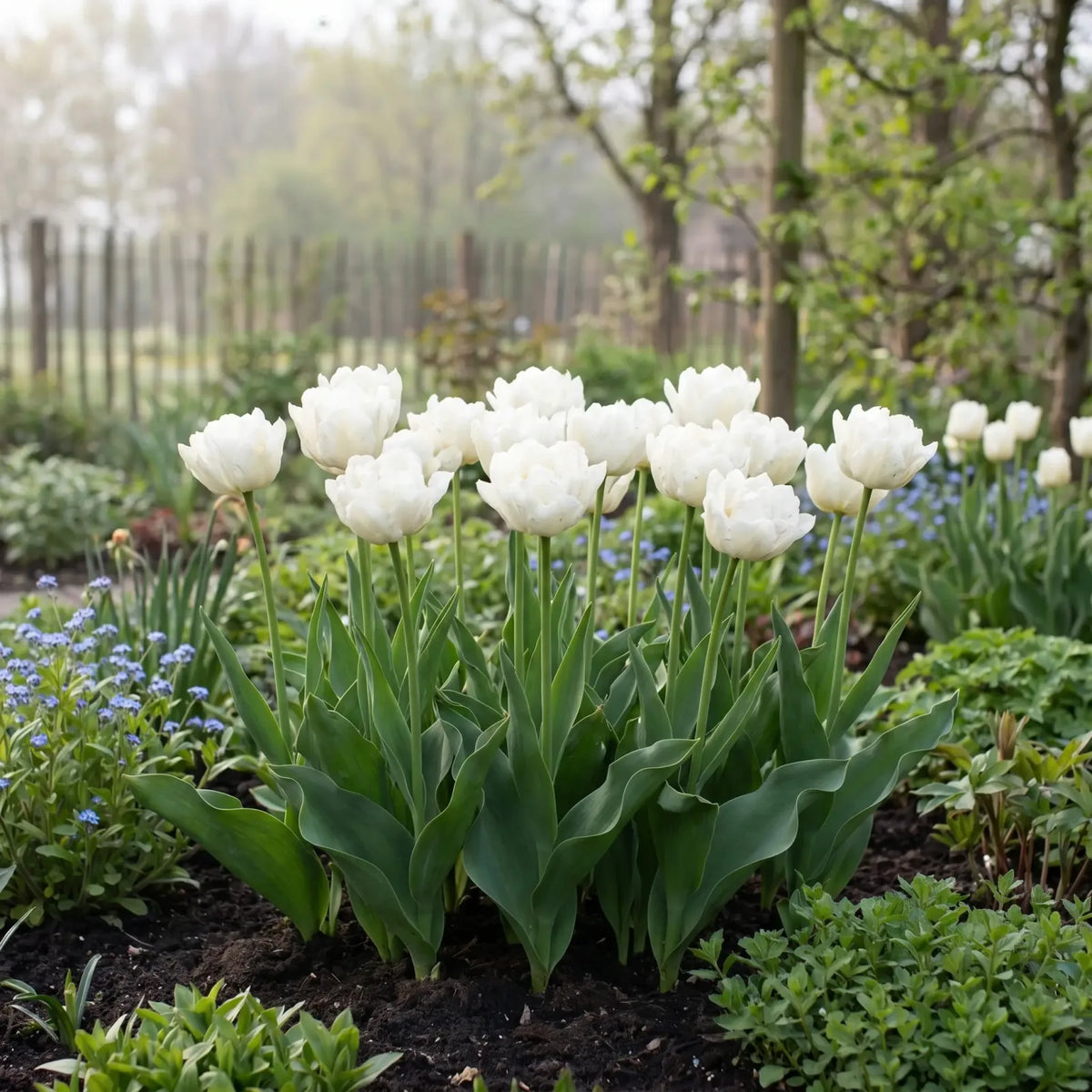 Tulipa Mondial in een natuurlijke voorjaarsborder
