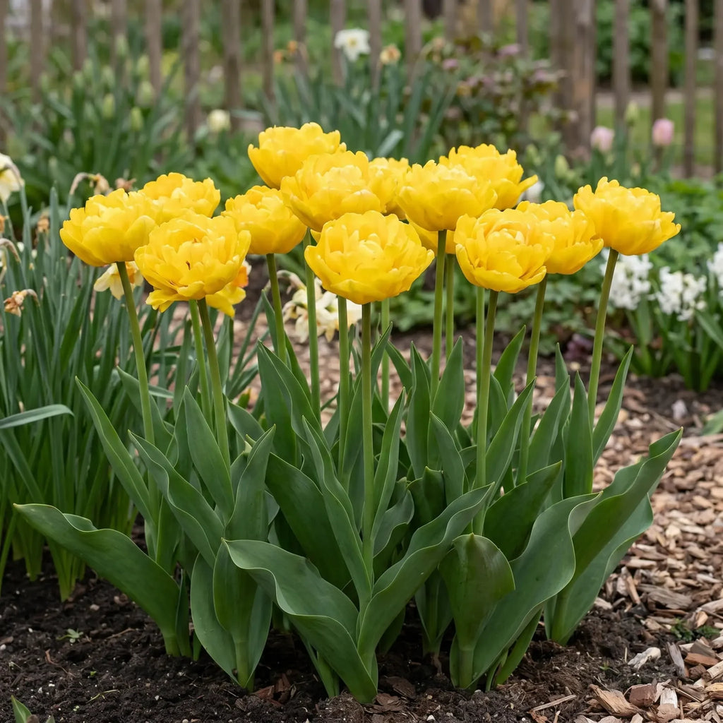 Tulipa Marie Jo in een natuurlijke voorjaarsborder
