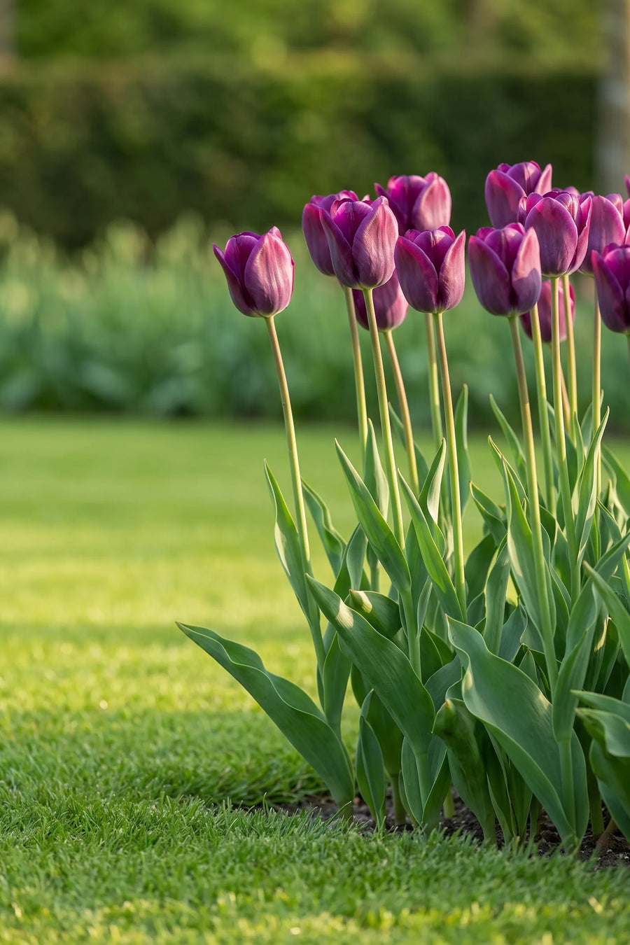 Tulipa Kansas Proud in bloei in een voorjaarsborder