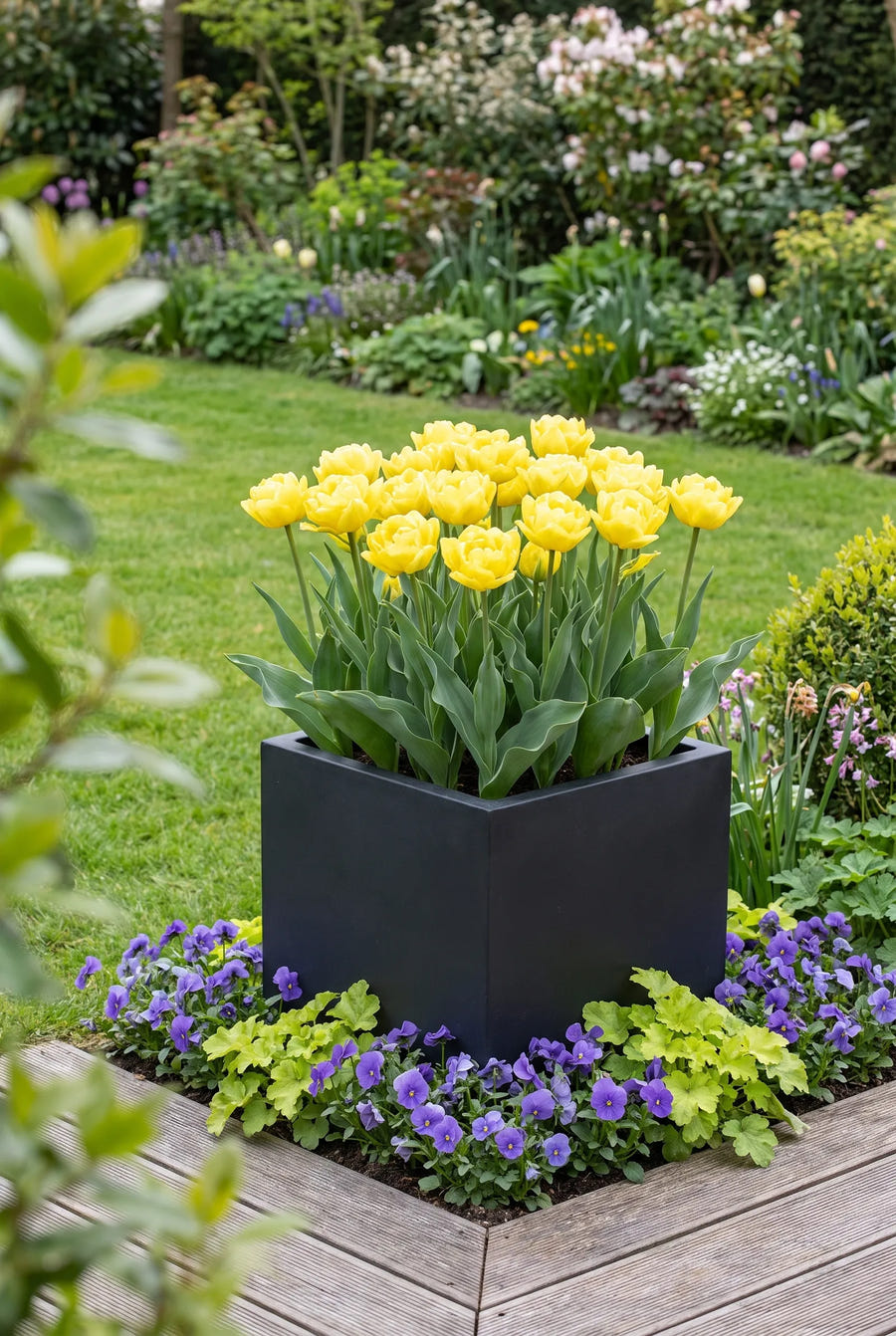Tulipa Marie Jo — in pot op terras