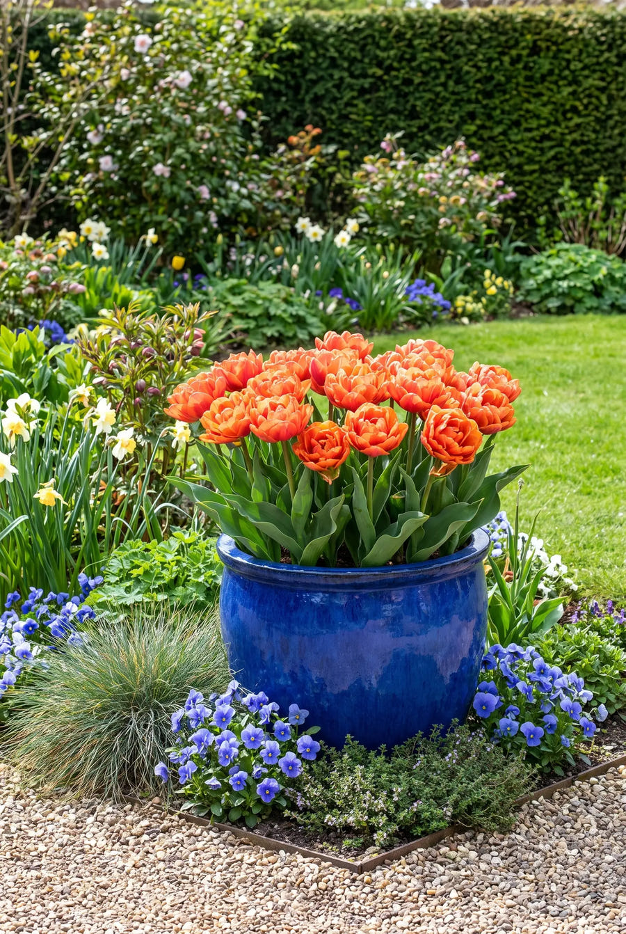 Tulipa Orca — in pot op terras