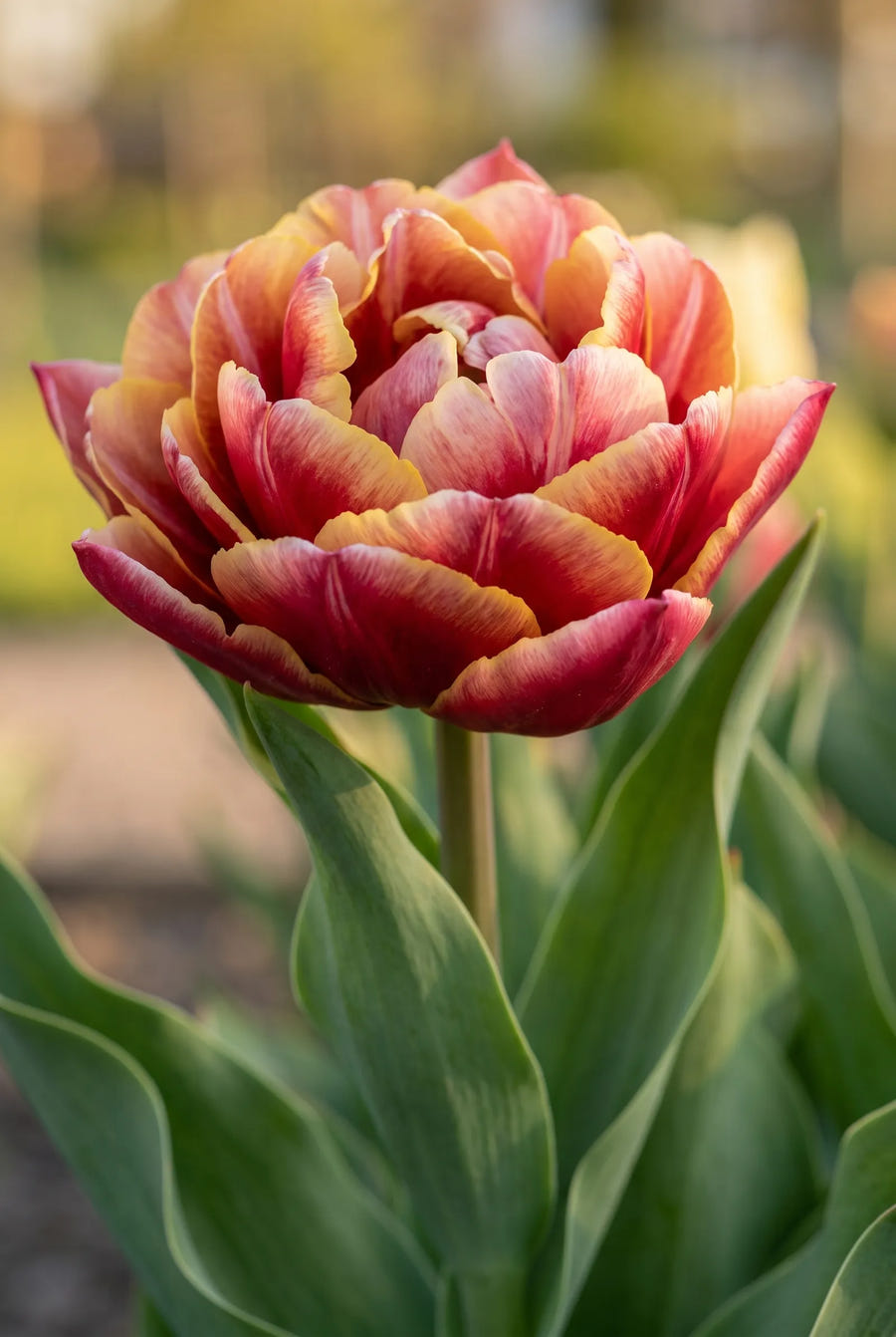 Tulipa Double Early Mixed — close-up van de bloem