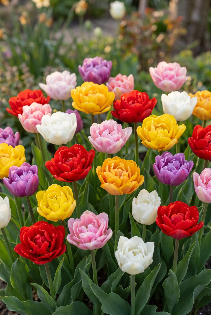 Tulipa Double Early Mixed — in de tuin