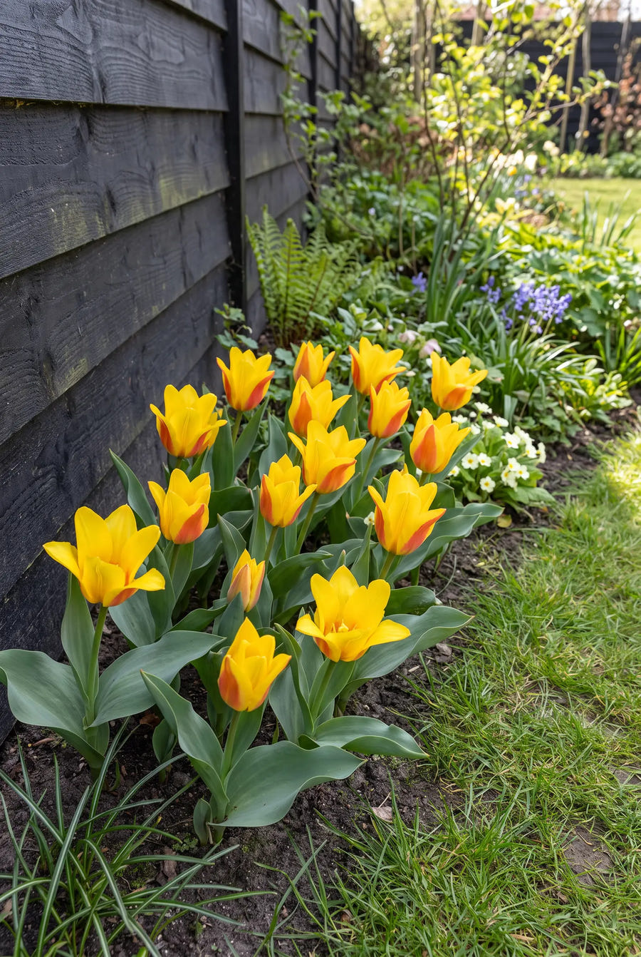 Tulipa Buttercup — groep in de tuinborder