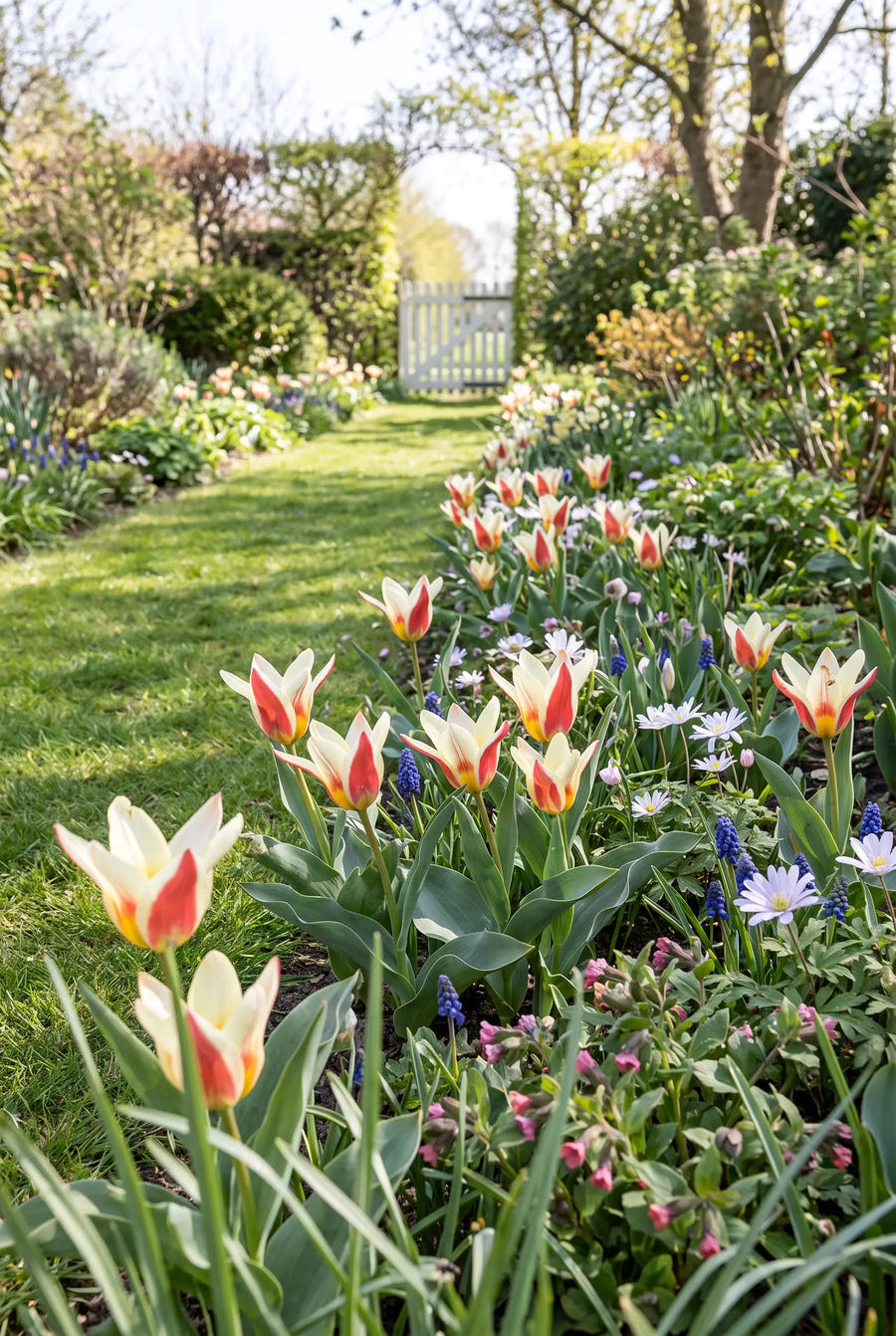 Tulipa Johan Strauss — in de border