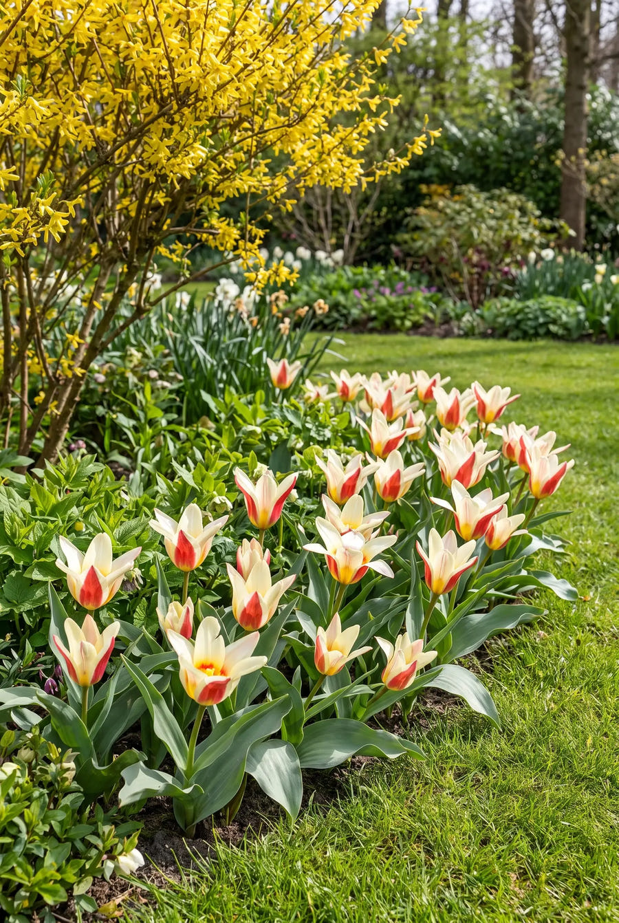 Tulipa Johan Strauss — groep in de tuinborder