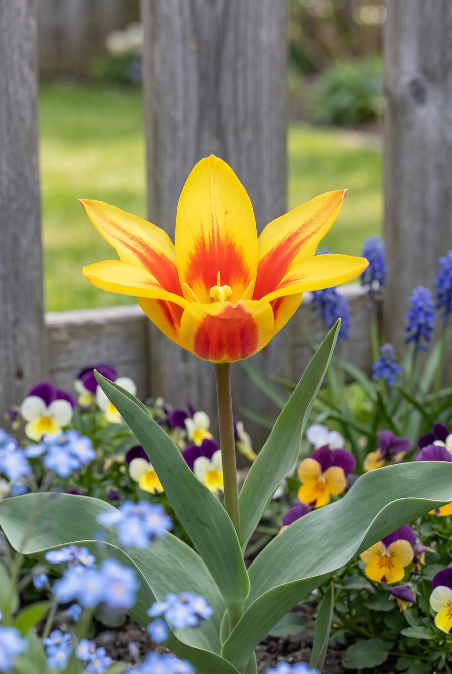 Tulipa Botanisch Mixed — close-up van de bloem