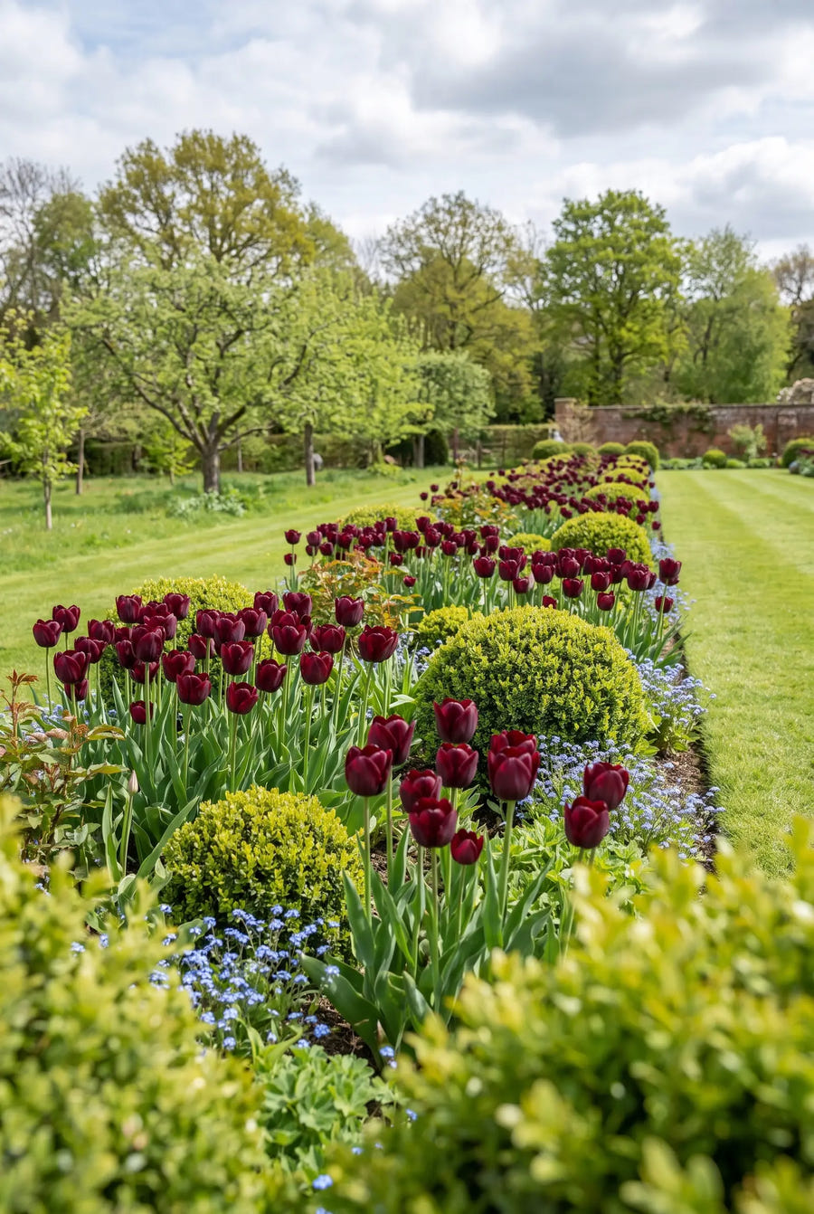 Tulipa National Velvet — in de border