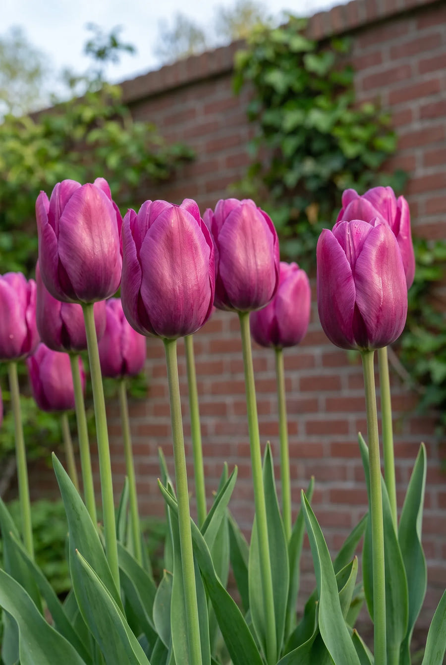 Tulipa Purple Prince — in de tuin