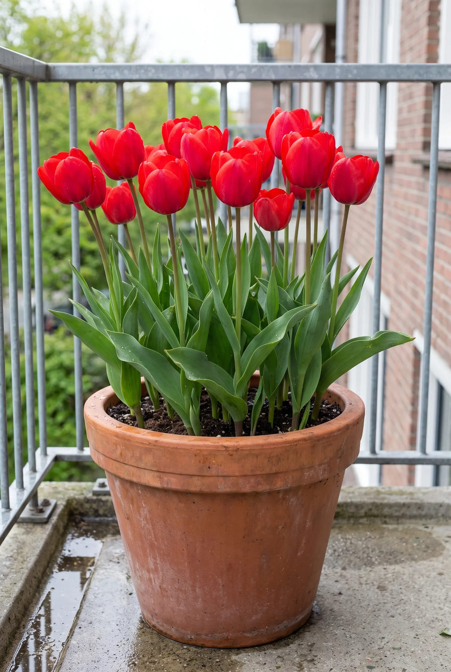 Tulipa Seadov — in pot op terras