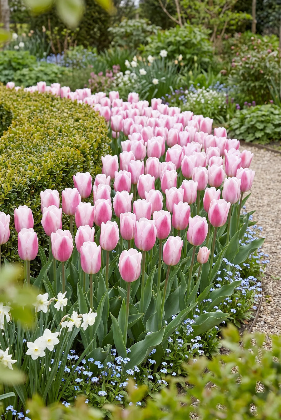 Tulipa Synaeda Amor — groep in de tuinborder