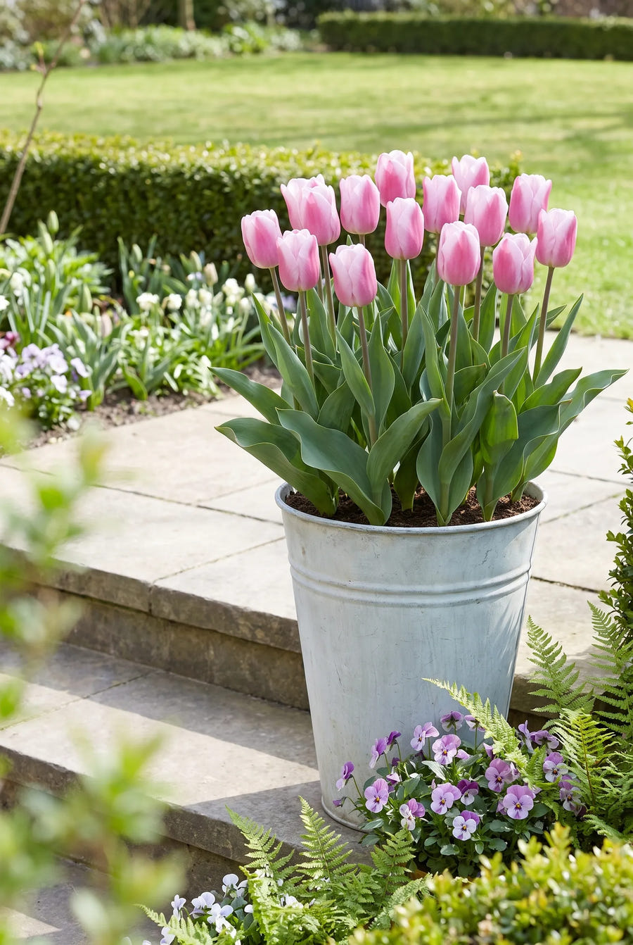 Tulipa Synaeda Amor — in pot op terras