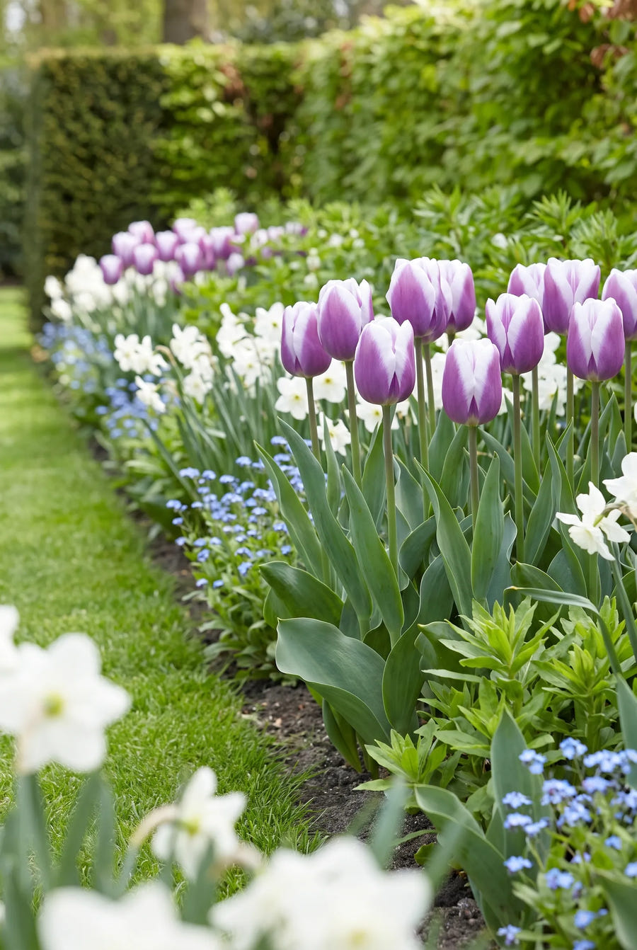 Tulipa Synaeda Blue — in de border