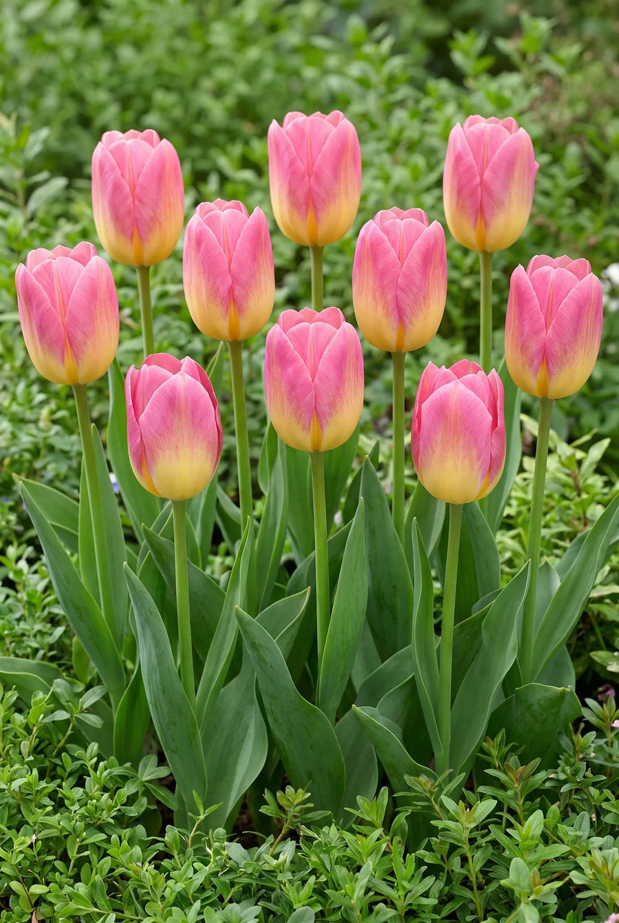 Tulipa Tom Pouce — groep in de tuinborder