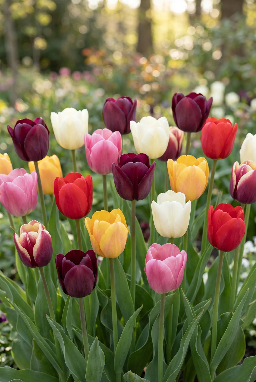 Tulipa Triumph Mixed — in de tuin