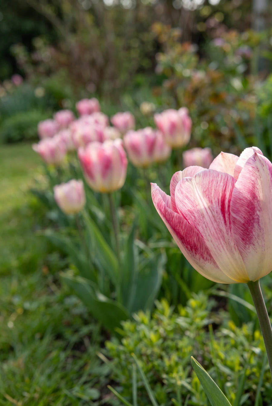 Tulipa Flaming Purissima — close-up van de bloem