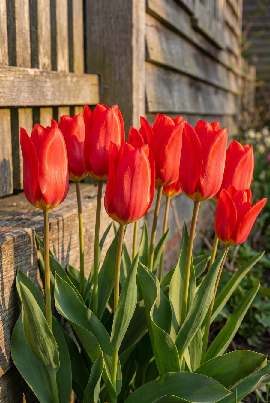 Tulipa Red Emperor — in de border