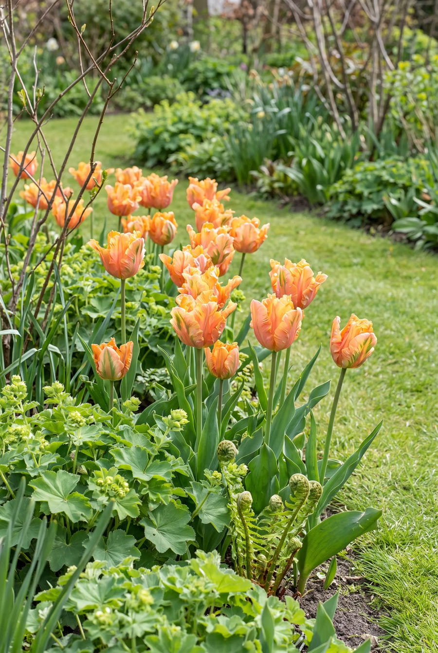 Tulipa Amazing Parrot — groep in de tuinborder