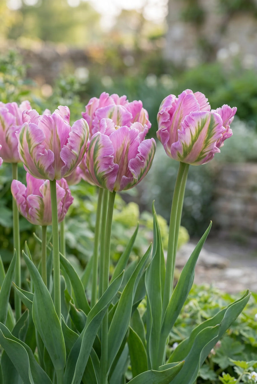 Tulipa Green Wave — in de border