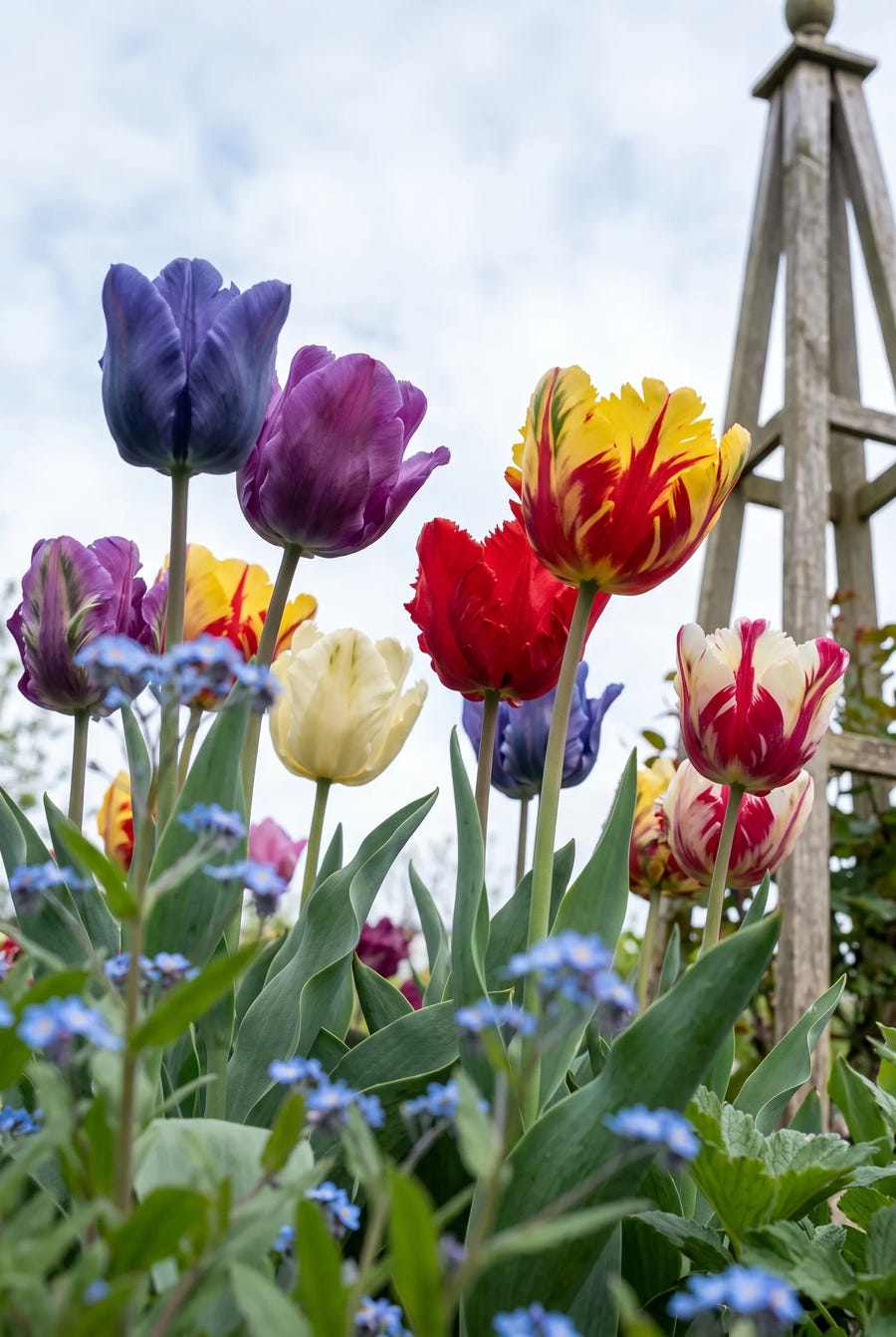 Tulipa Parrot Mixed — in de tuin