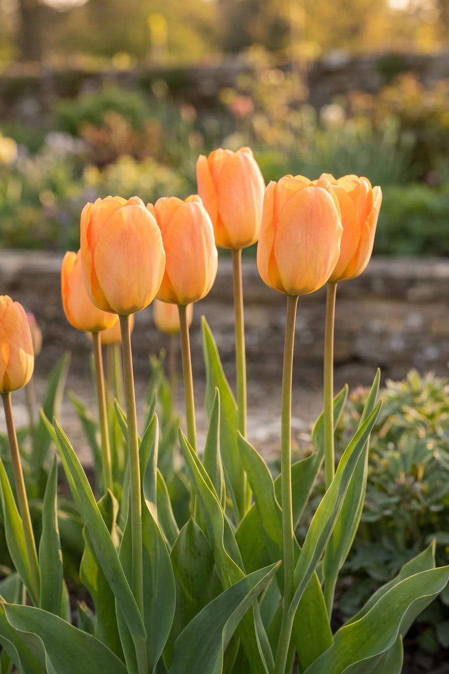Tulipa Daydream in bloei in een voorjaarsborder