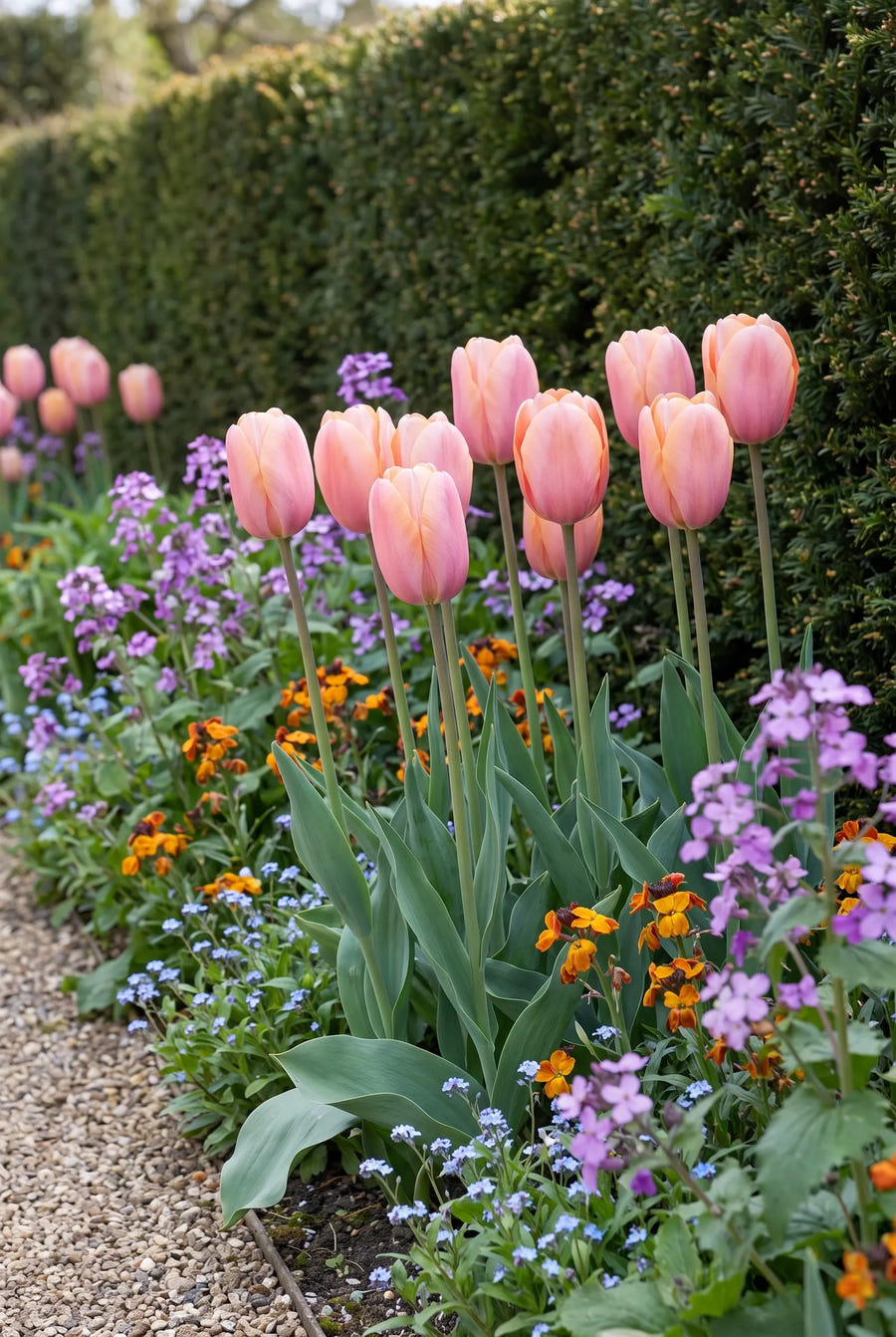 Tulipa Menton groep in de tuinborder