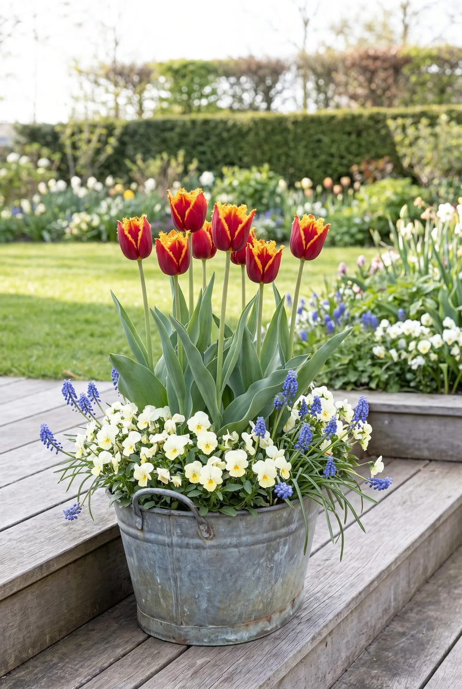 Tulipa Fabio in pot op terras