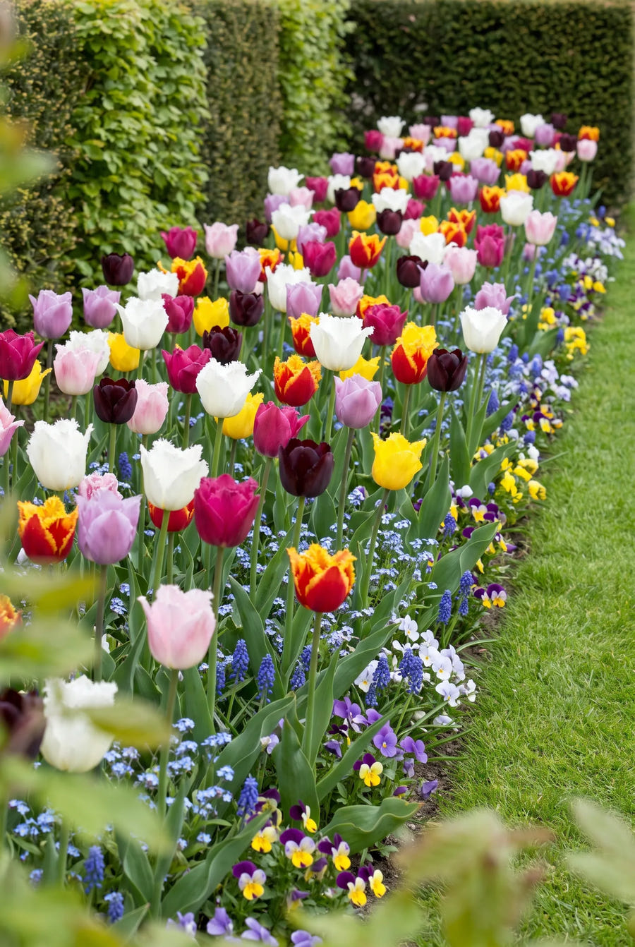 Tulipa Fringed Mixed — in de border