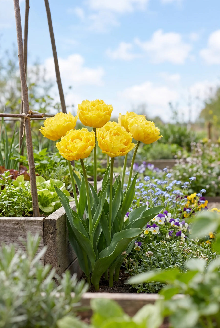 Tulipa Exotic Sun — in de border
