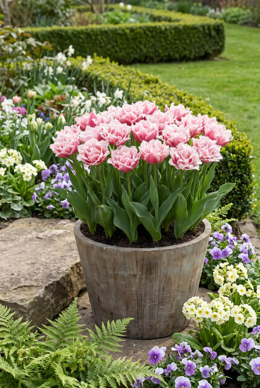 Tulipa Queensland — in pot op terras