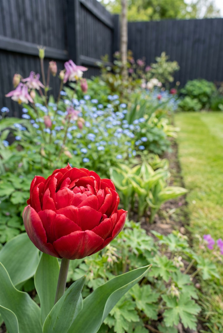 Tulipa Ice Cream Strawberry — close-up van de bloem
