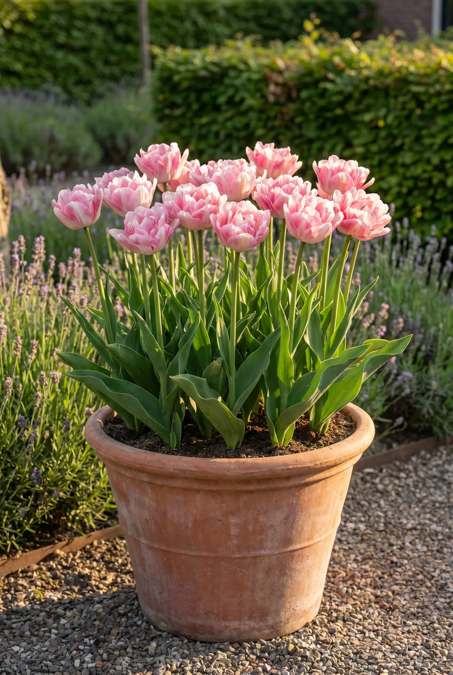 Tulipa Mariage — in pot op terras