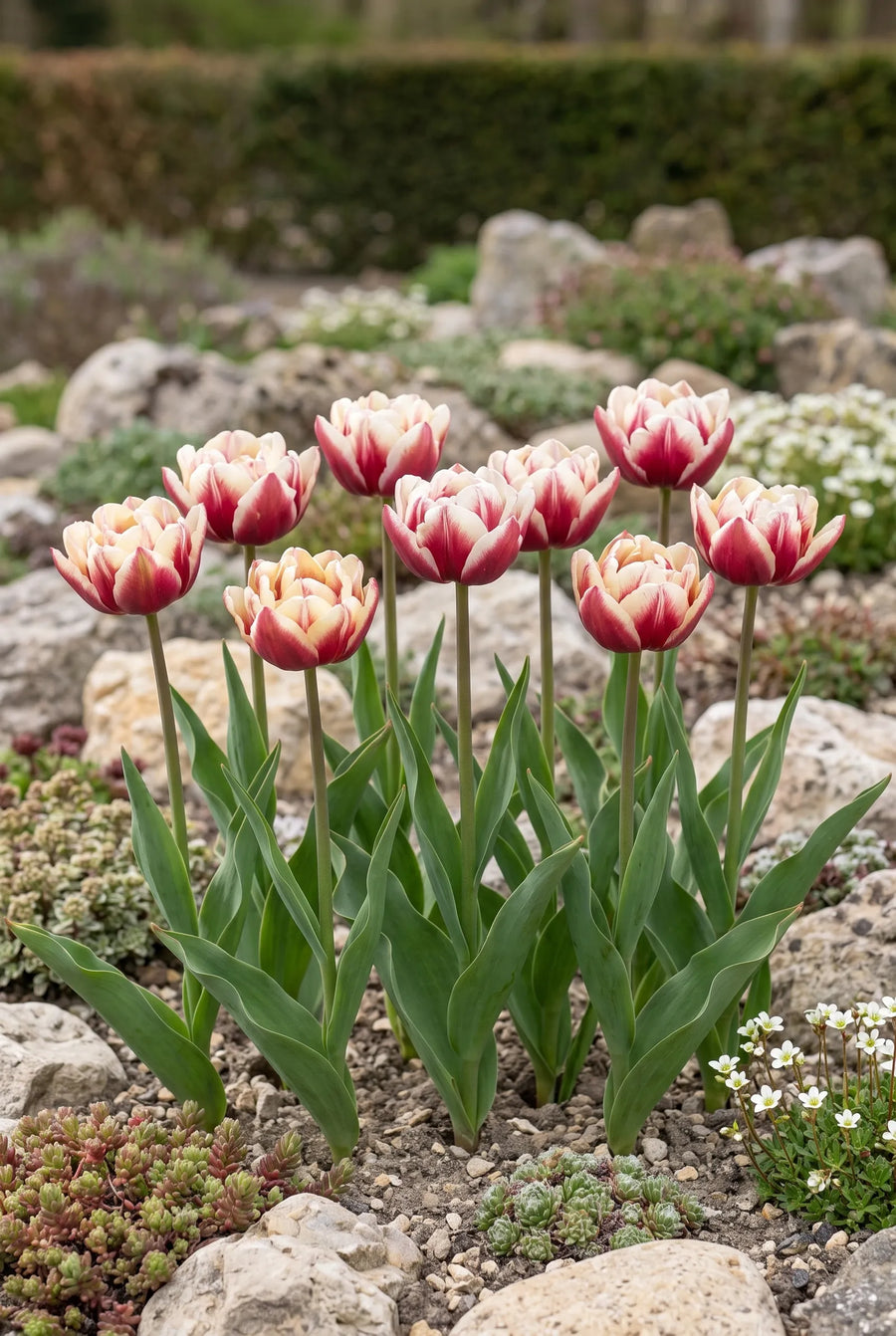 Tulipa Wyndham — groep in de tuinborder