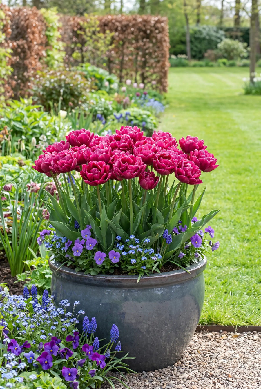 Tulipa World Bowl — in pot op terras