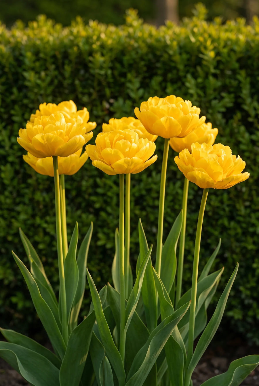 Tulipa Yellow Pomponette — in de border