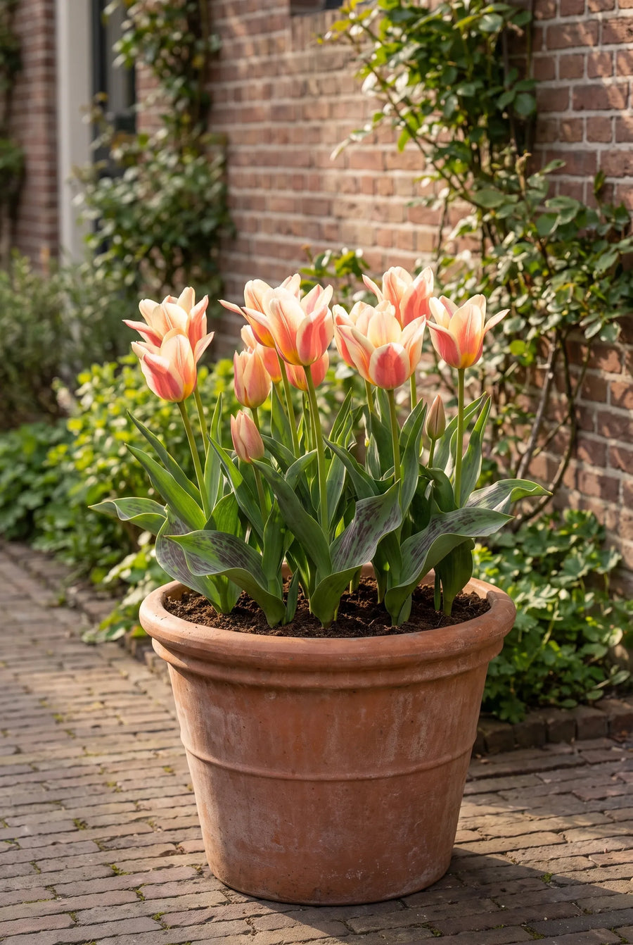 Tulipa Quebec — in pot op terras
