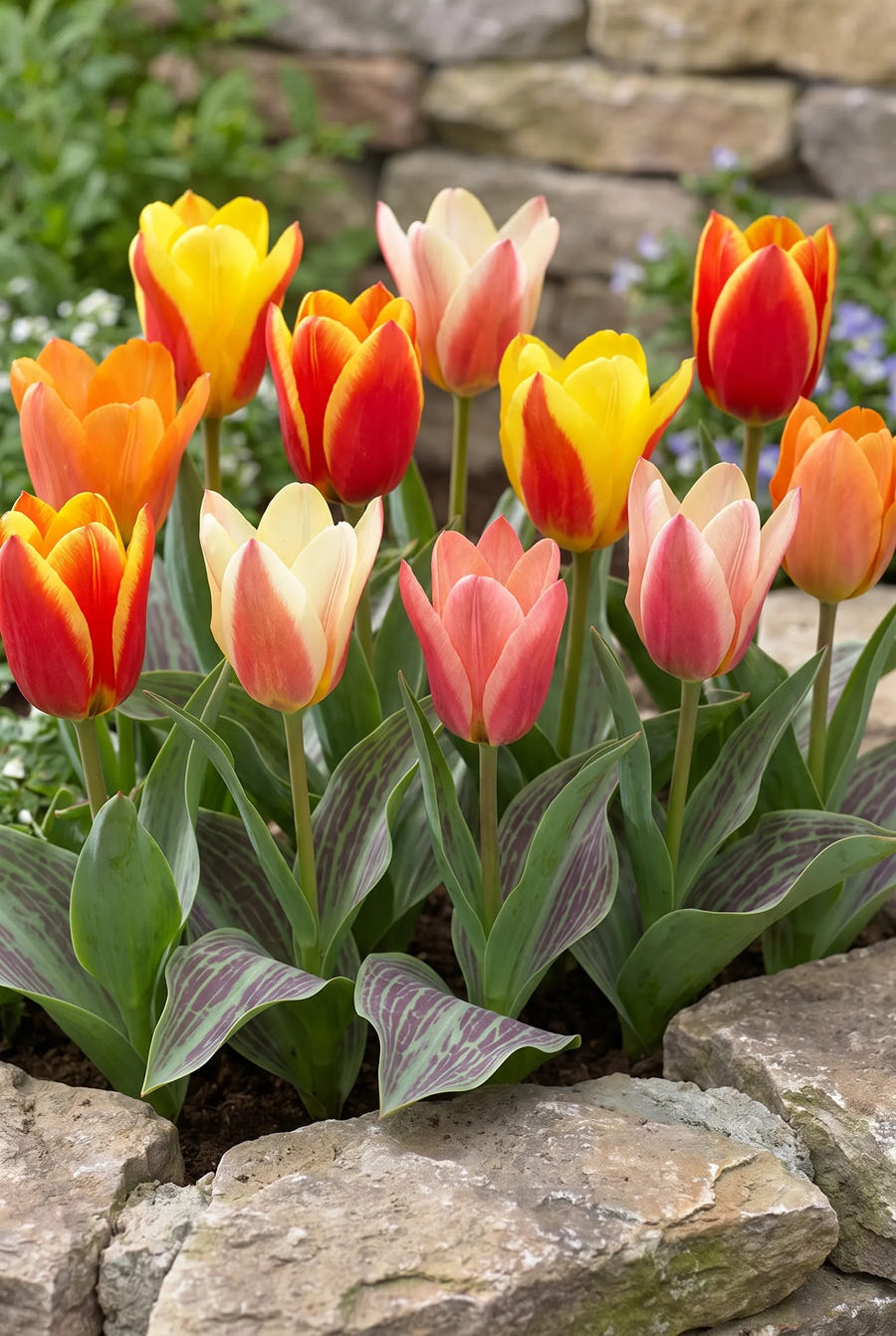 Tulipa Fun Colours — groep in de tuinborder