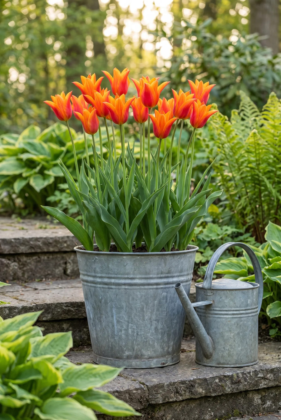 Tulipa Ballerina — in pot op terras