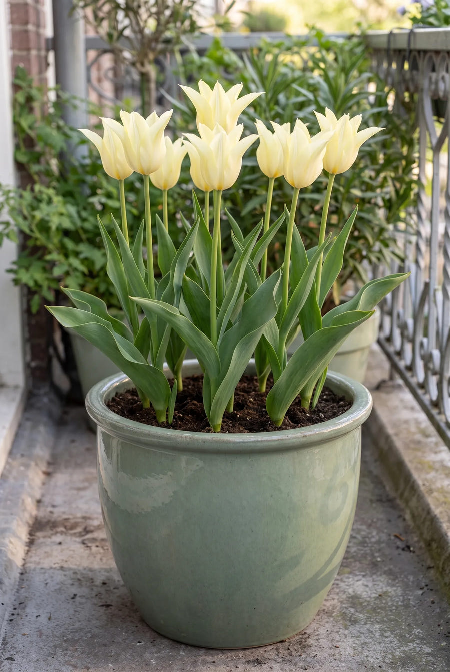 Tulipa Florijn Chic — in pot op terras