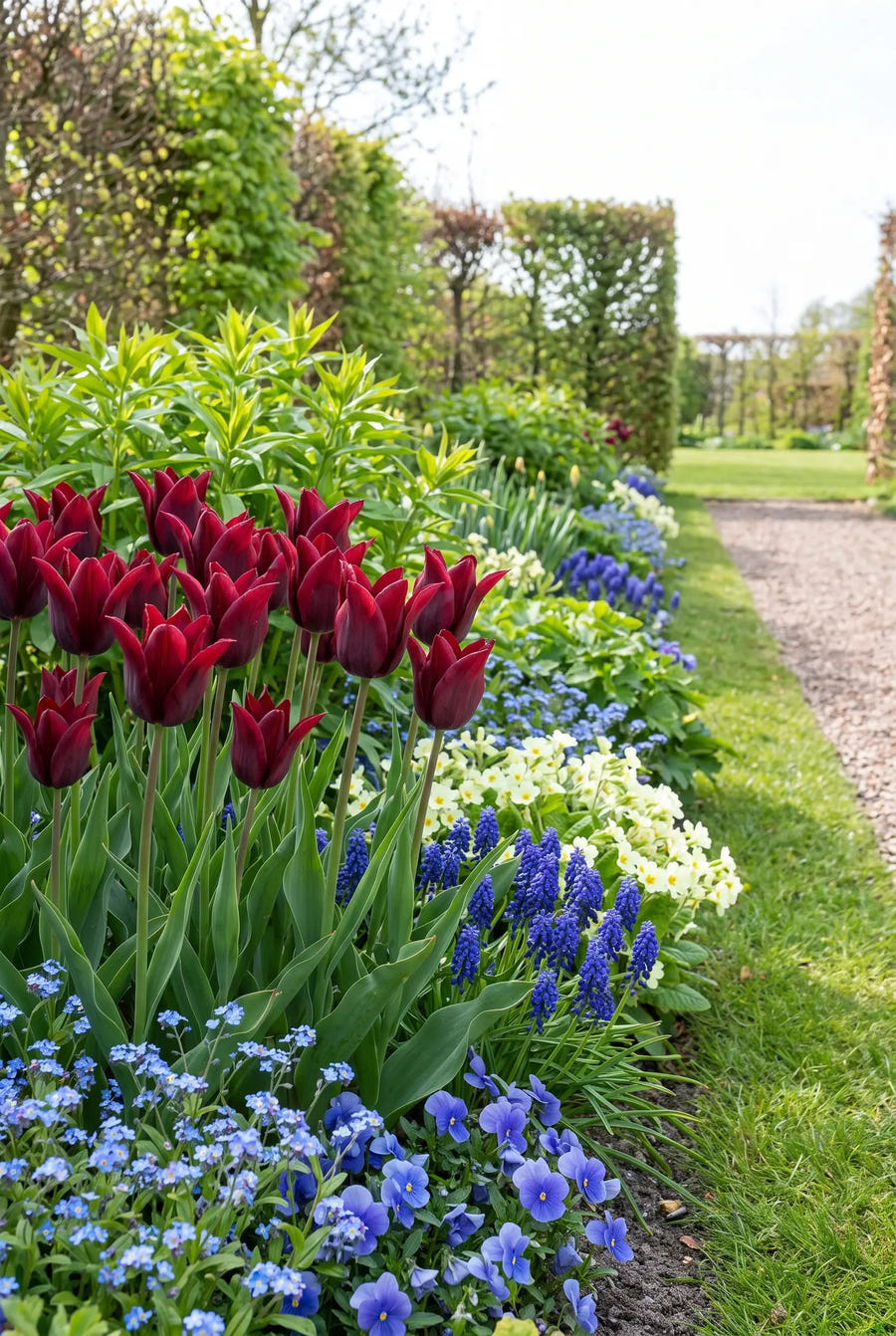 Tulipa Merlot — in de tuin