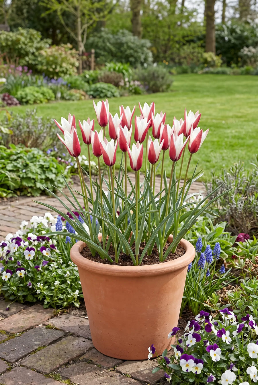 Tulipa Clusiana — in pot op terras