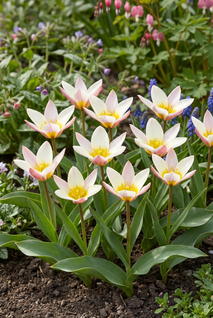 Tulipa Hilde — groep in de tuinborder