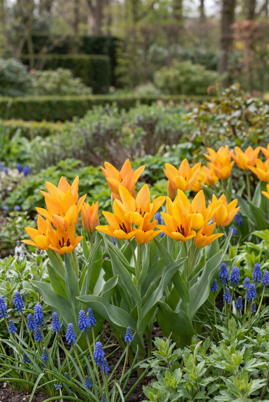 Tulipa Shogun — in de border