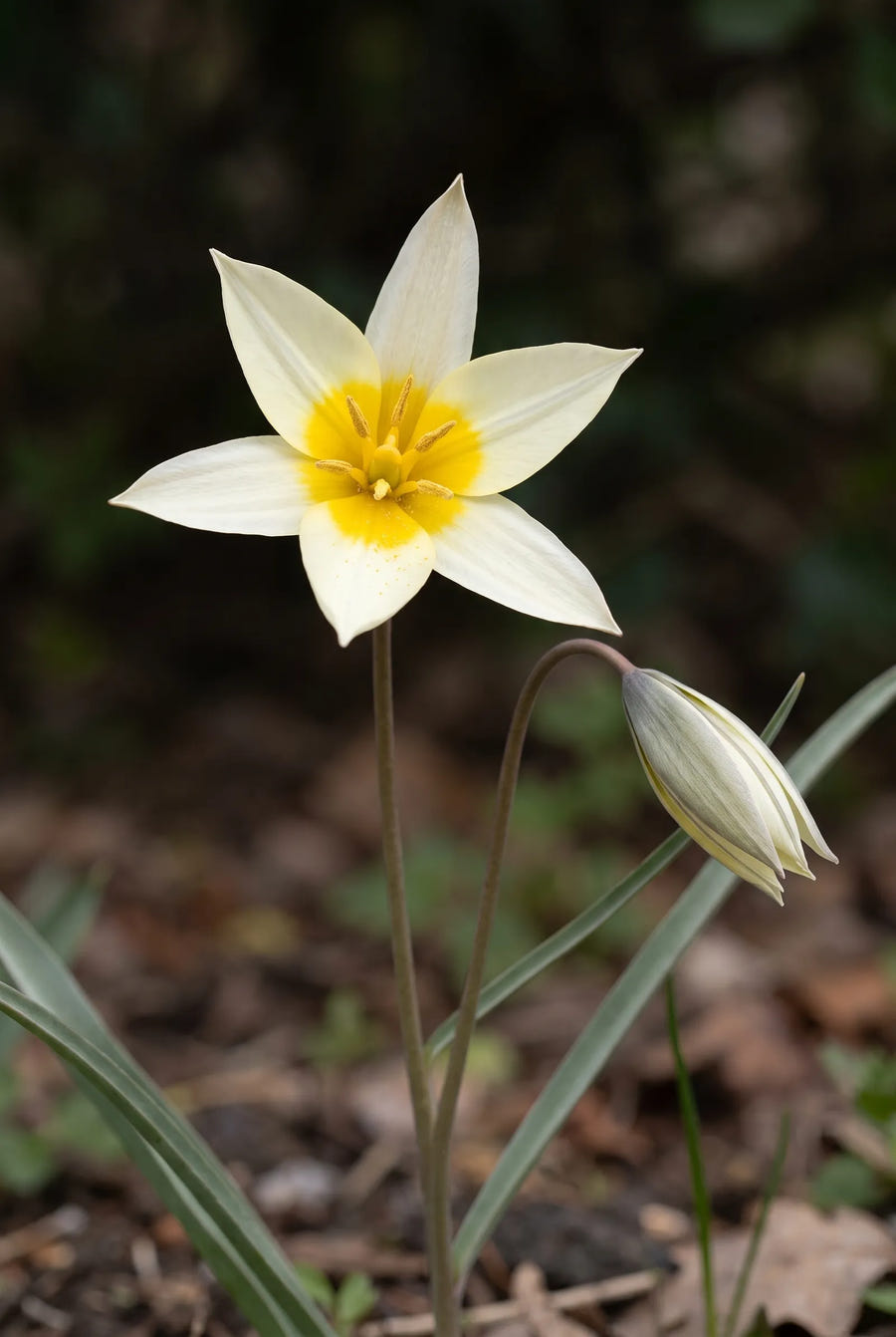 Tulipa Turkestanica — close-up van de bloem