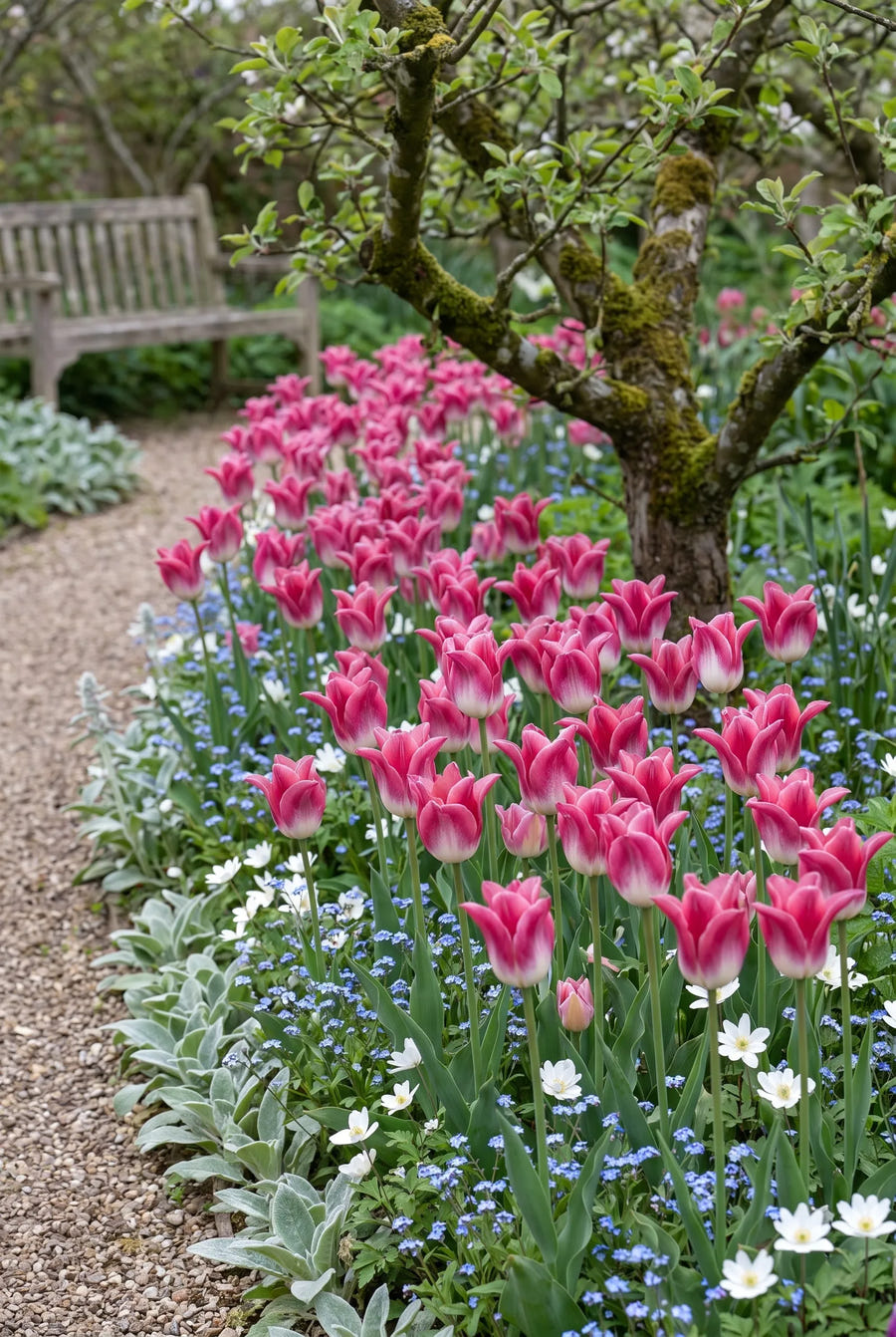 Tulipa Crown of Dynasty — groep in de tuinborder