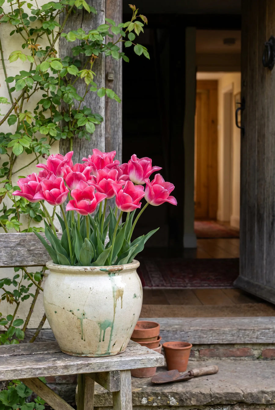 Tulipa Crown of Dynasty — in pot op terras