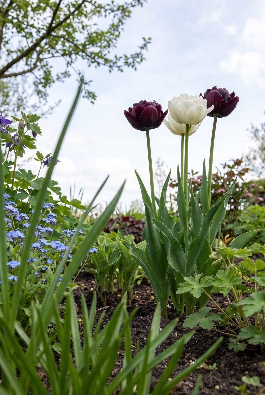 Tulipa Charming — van onderaf gezien
