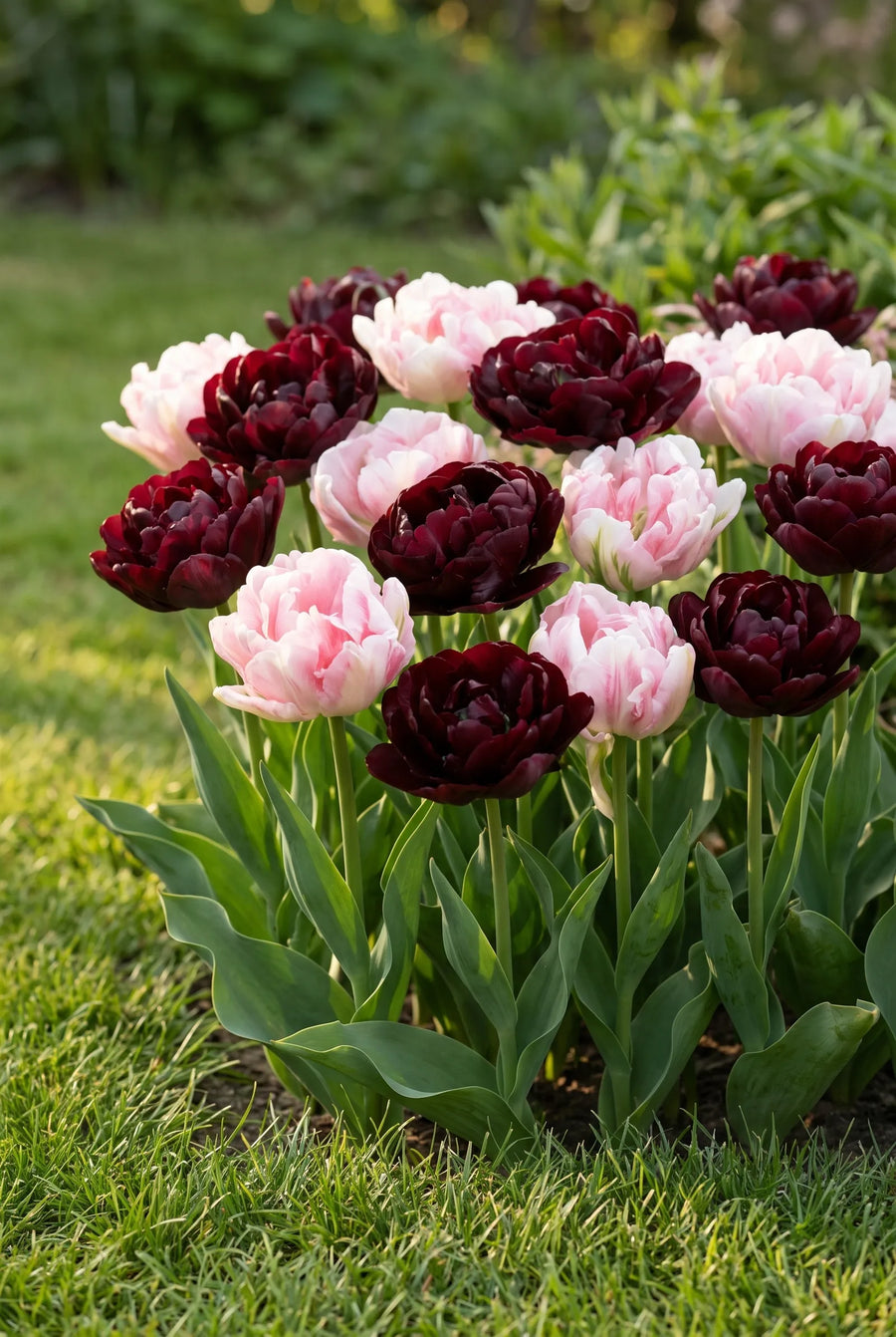 Tulipa Double Dutch — groep in de tuinborder