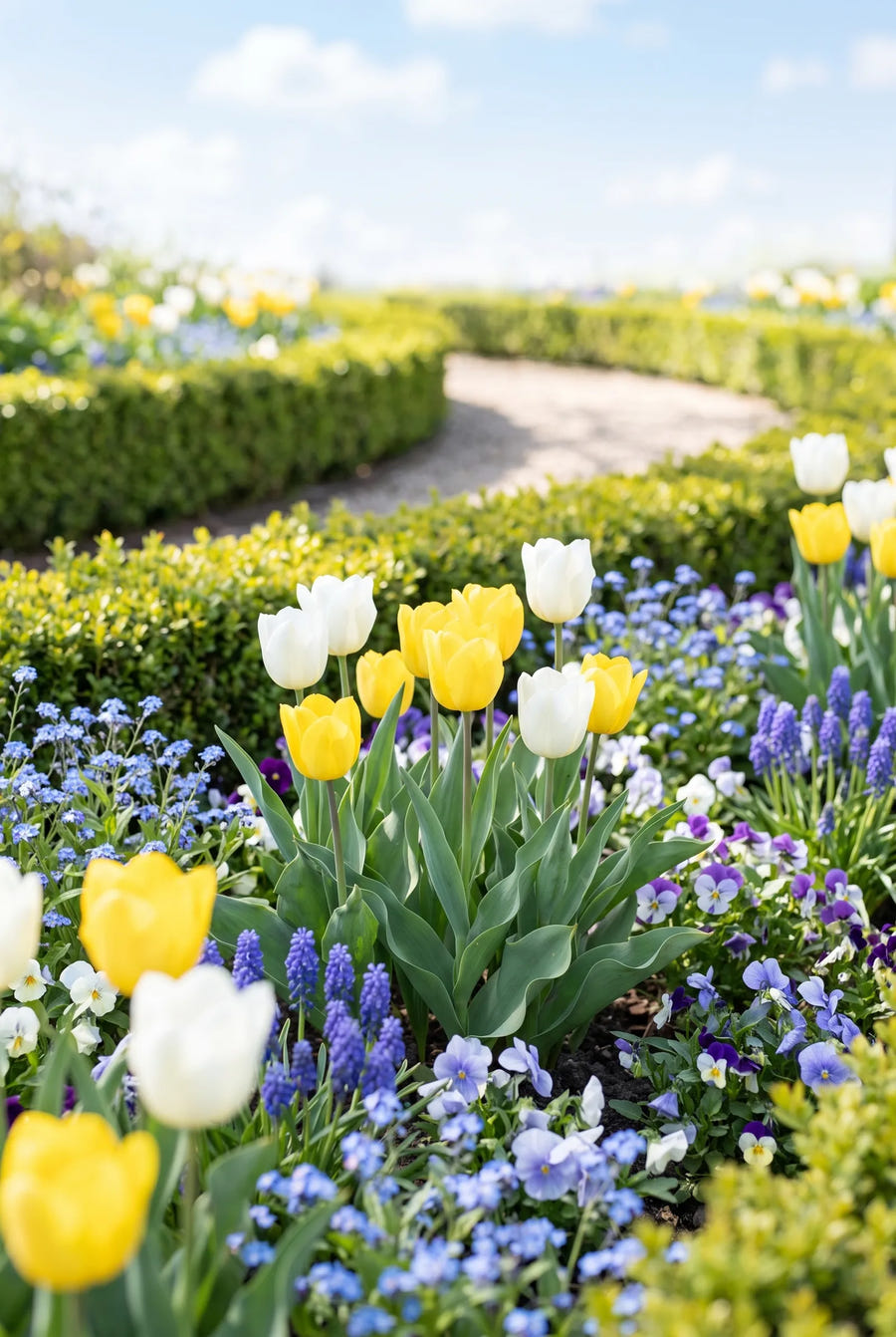 Tulipa Early Sunshine — in de border