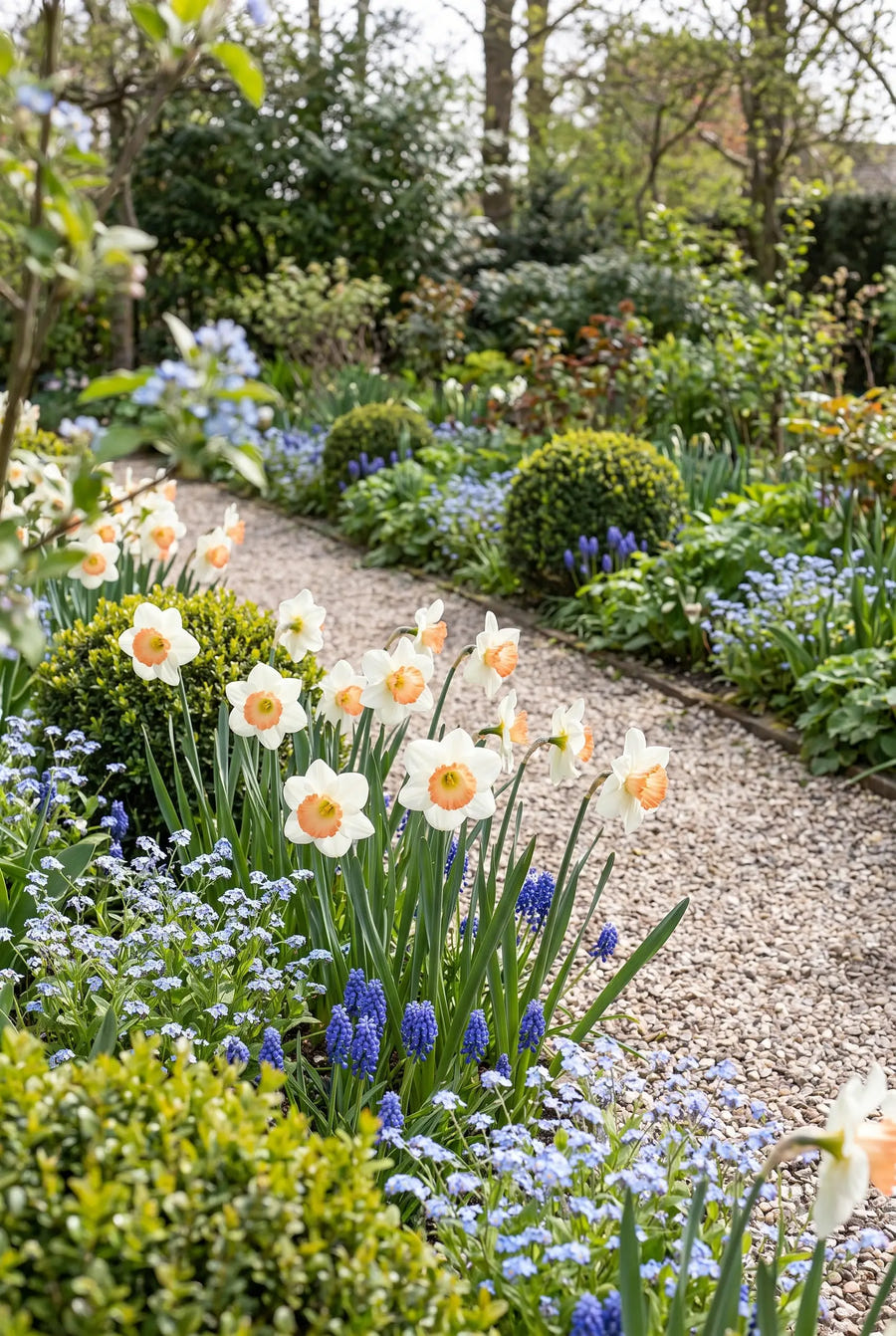 Narcissus Pink Bomb — groep in de tuinborder